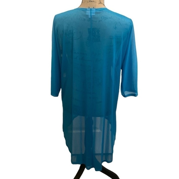 LULAROE Lindsay Sheer Turquoise Kimono Cover NWOT Size S - Picture 3 of 7